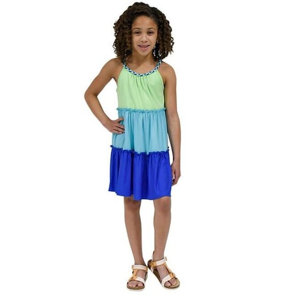 NWT Zunie Girl 2 Pack Knit Dress Blue and Green -‎ Size Medium - Picture 7 of 9
